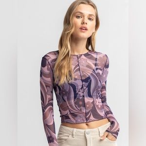 Full Tilt purple mesh long sleeve shirt size: 4 (stretches)